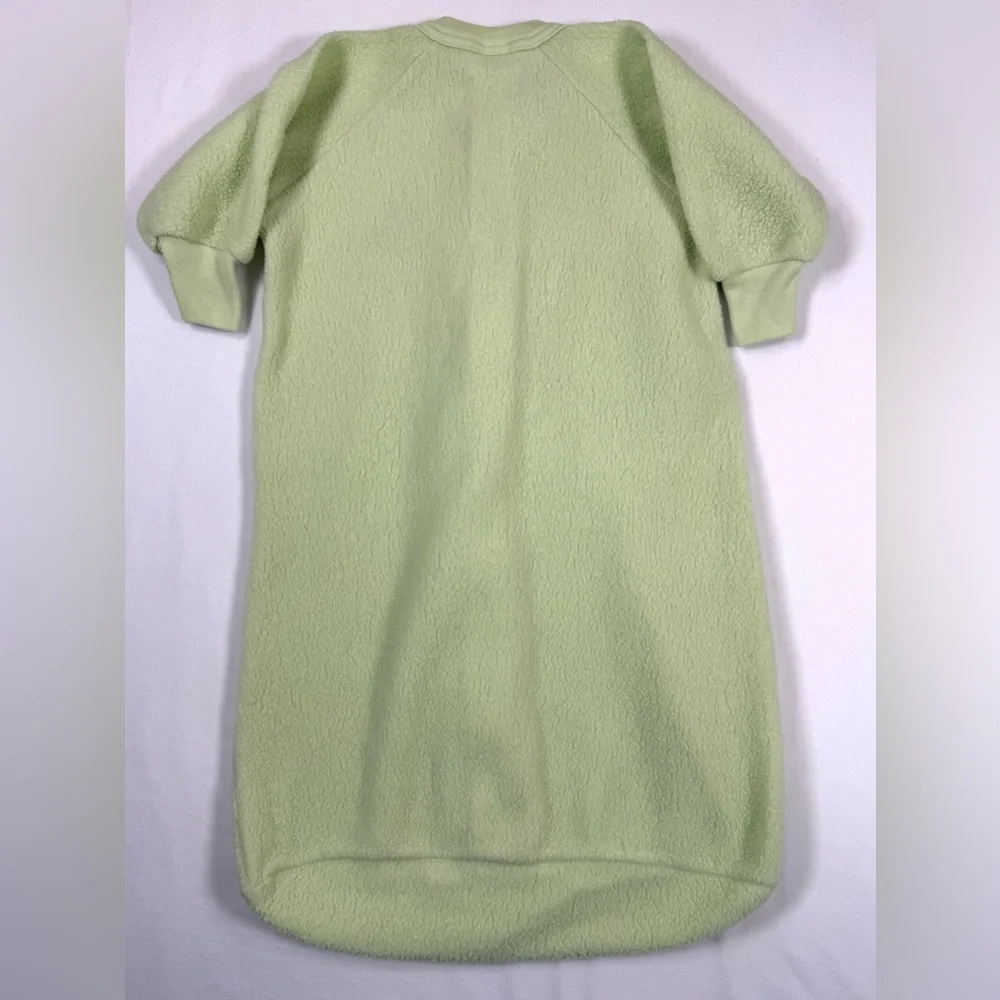 CARTERS Baby Fleece Y2K‎ Sleep Gown Cottagecore Teddy Bear Sage Green 0-3 Months